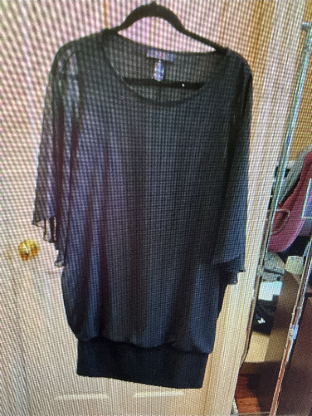 Style & Co. Black Sheer Overlay Tunic dress